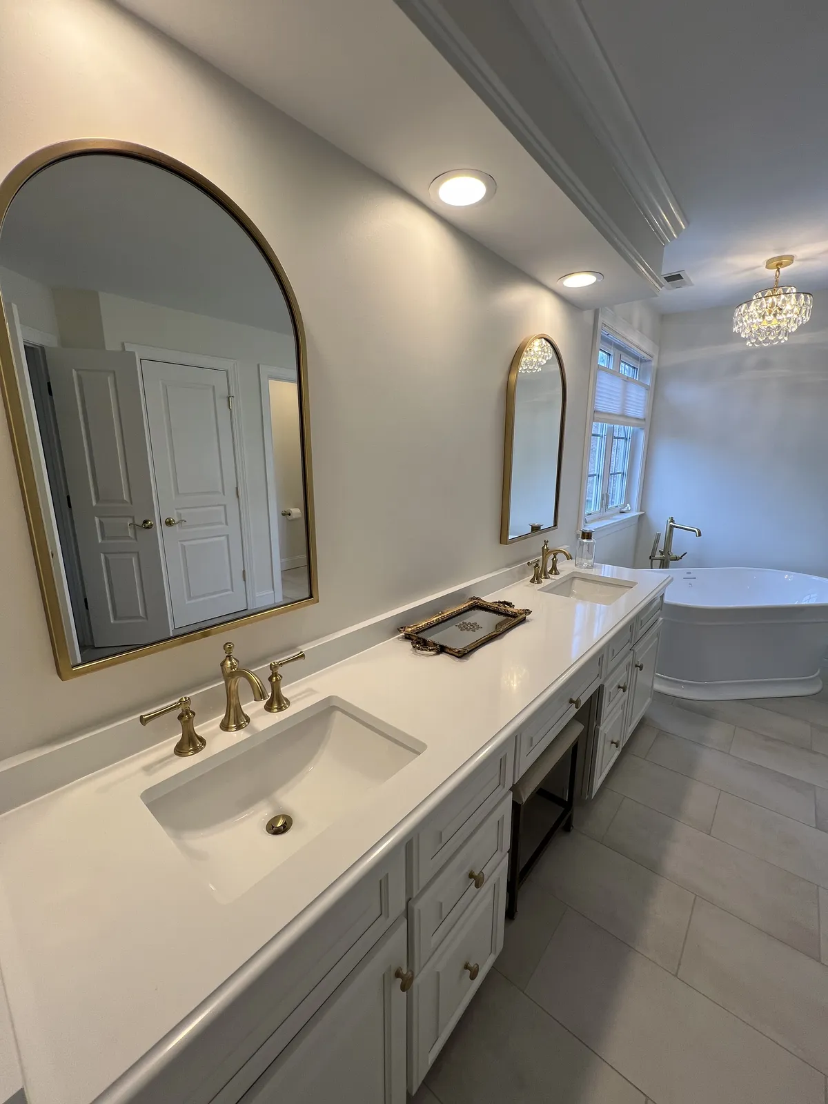Bathroom tile installation completed by Milford Mills Tile in Montgomery County