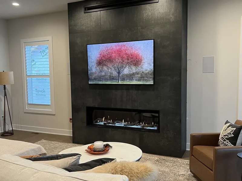 Fireplace tile installation — Milford Mills Tile