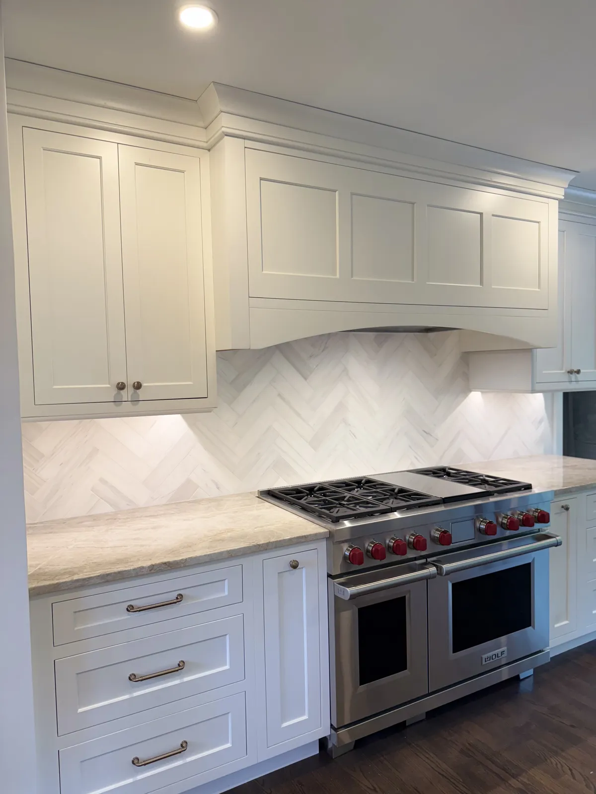 Kitchen tile installation completed by Milford Mills Tile