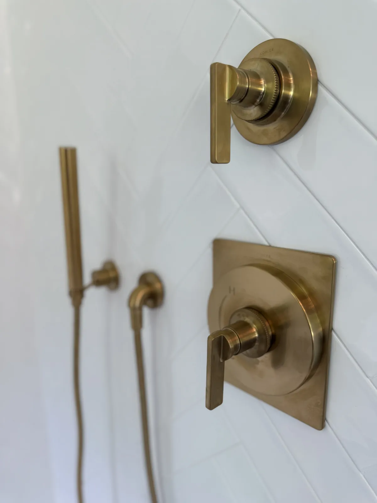 Shower tile detail installed by Milford Mills Tile