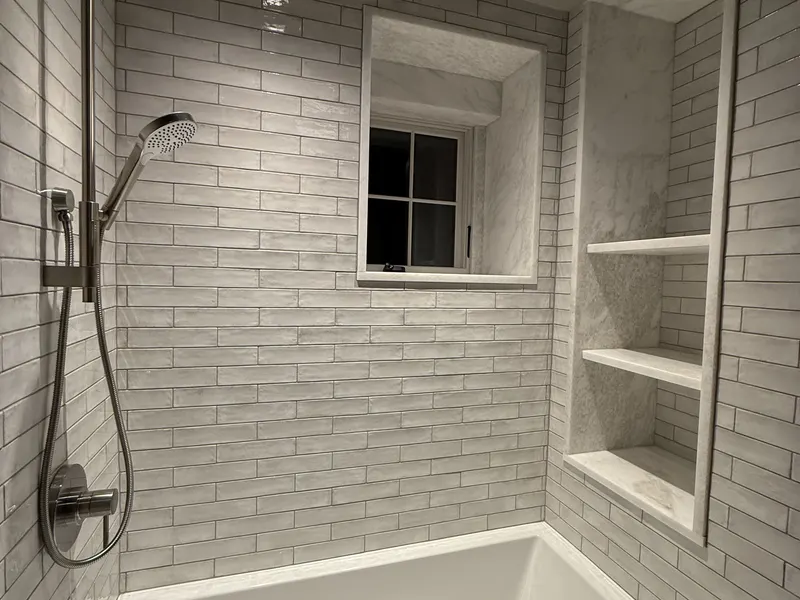 Shower tile installation — Milford Mills Tile