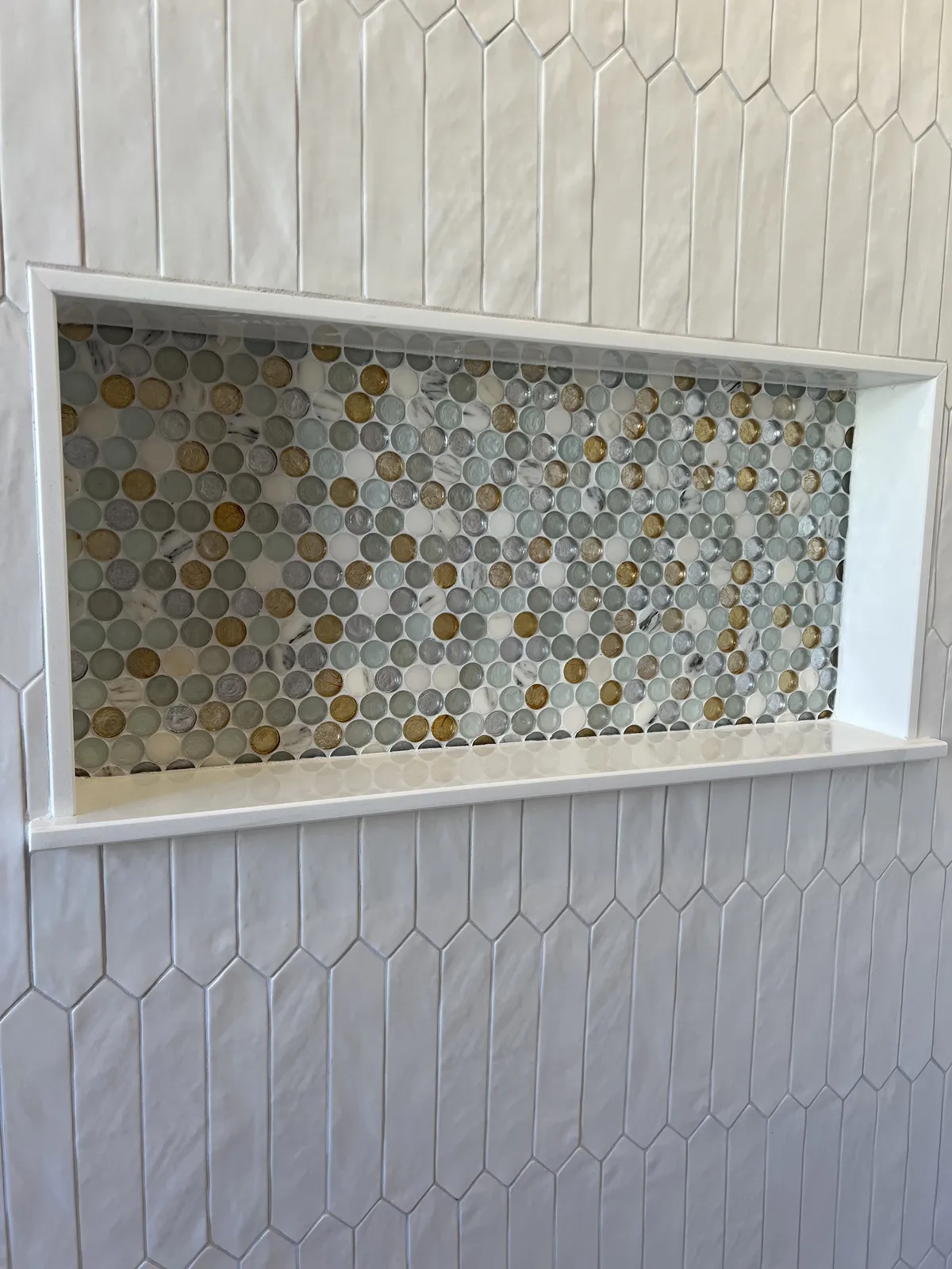 Shower tile installation completed by Milford Mills Tile in Delaware County