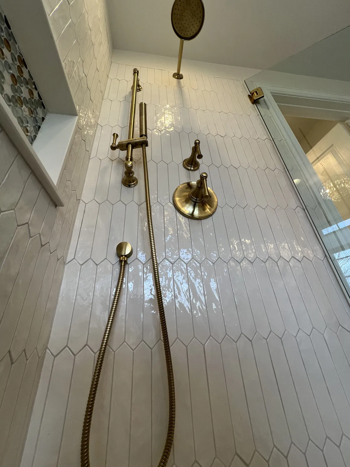 Shower tile installation completed by Milford Mills Tile on the Main Line