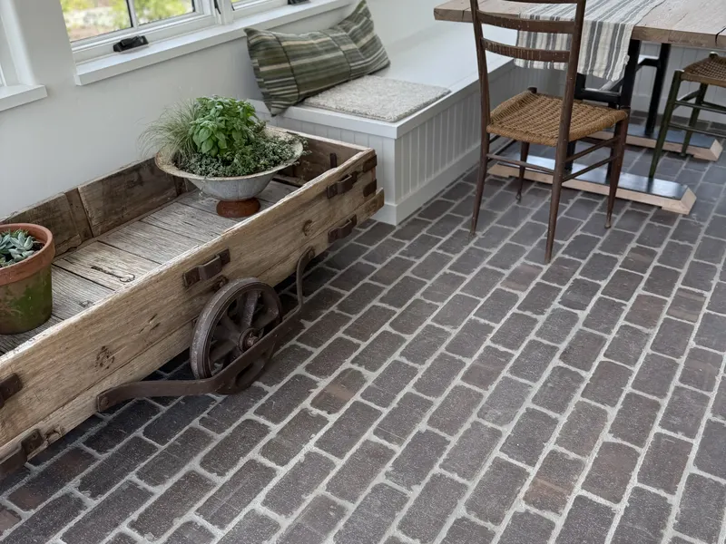 Tile floor installation detail — Milford Mills Tile